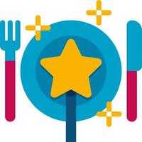 A star on a plate with a fork and knife vector