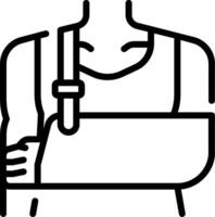 A man with a broken arm in a sling vector