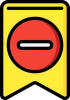 A yellow banner with a red cross on it vector