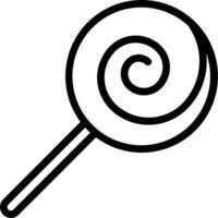 A lollipop is shown in a line drawing vector