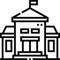 A black and white outline of a building vector