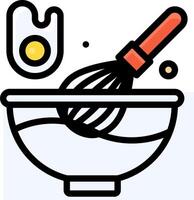 A bowl with an egg and whisk in it vector
