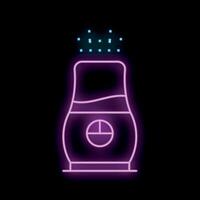 Neon icon of smart home fragrance diffuser spreading pleasant aroma vector
