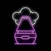 Glowing neon line aroma diffuser icon isolated on a black background colorful illustration vector