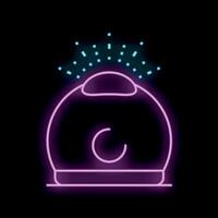 Bright luminous sign with a smart speaker with voice control vector
