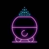 Neon humidifier diffusing water vapor into the air vector