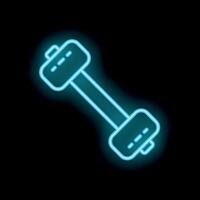 Glowing neon dumbbell icon representing fitness and exercise vector