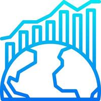 The globe with a graph and a bar chart vector