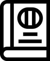 A black and white icon of a book vector