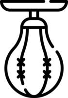 A black and white illustration of a light bulb vector