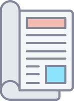 A newspaper icon with a roll of paper vector