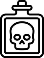 A black and white image of a skull in a bottle vector