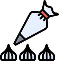 A drawing of a pen and a bag of garlic vector