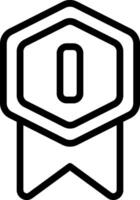 A black and white icon of a hexagon with a number one vector