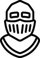A black and white drawing of a helmet vector