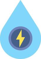 A blue drop with a lightning bolt on it vector