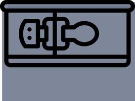 A black and white illustration of a safe box vector