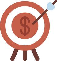 A target with a dollar sign in the center and an arrow vector