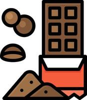 Chocolate bar icon with a box and a chocolate bar vector