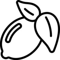 A lemon is shown in a line drawing vector
