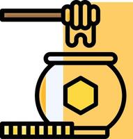 A bee is pouring honey into a jar vector