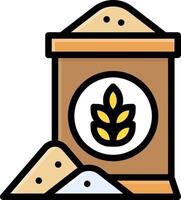 A jar of flour and a loaf of bread vector