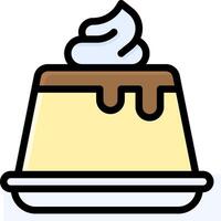 Pudding with whipped cream on top of a plate vector