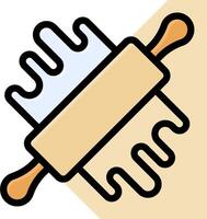 A rolling pin icon with a wooden handle vector