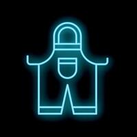 Glowing neon apron icon for culinary and crafting enthusiasts vector