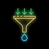 Neon funnel filtering three streams combining into one vector