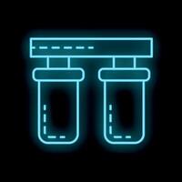 Neon water filter system icon glowing on a black background vector