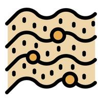 Human skin layer presenting dermis structure icon vector