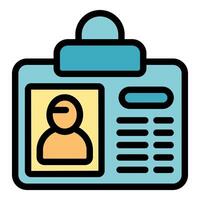 Office id card with photo and information is hanging vector