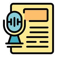 Podcast recording software representing online interview session vector