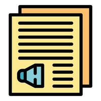 Audio document icon representing sound recording file vector