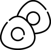 Two eggs are shown in a line drawing vector
