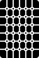A black and white square with a grid pattern vector