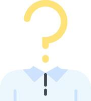 A man with a question mark on his head vector