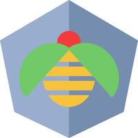 A bee with a green leaf on it vector