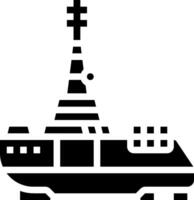 A black and white image of a ship vector