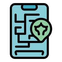 Smartphone showing location of a brain icon for a quiz game interface vector