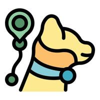 Dog tracking system using gps location technology vector