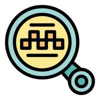 Magnifying glass searching for a taxi cab icon vector outline