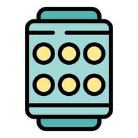 Smartwatch showing calendar app icon in flat style vector