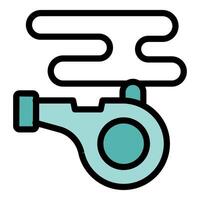 Whistle blowing making loud sound icon vector outline