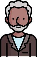 An old man with a beard and a mustache vector