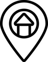 A house icon in a location marker vector