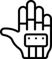 A hand with a button on it and a button on the other side vector
