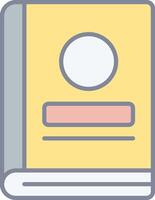 A book with a circle on it vector
