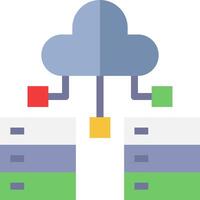 A cloud with a computer and a server vector